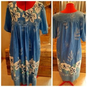 Vtg Tropical caftan gramma house dress S Anthony Richards muumuu